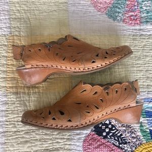 Pikolinos Floral Cut Out Leather Sandals